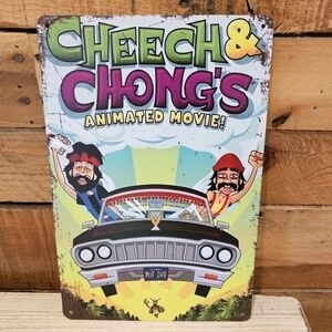 "Cheech & Chong's Animated Movie!" tin sign 7-3/4" x 11-3/4"